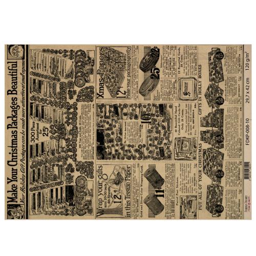 Einseitiges Kraftpapier Satz für Scrapbooking Vintage Christmas, 42x29,7 cm, 10 Blatt  - foto 9  - Fabrika Decoru