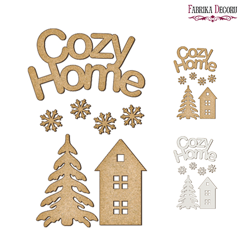 set of mdf elements for decorating #161