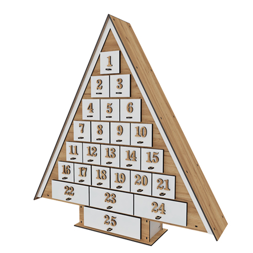 Advent calendar Christmas tree for 25 days with volume numbers, DIY - foto 3