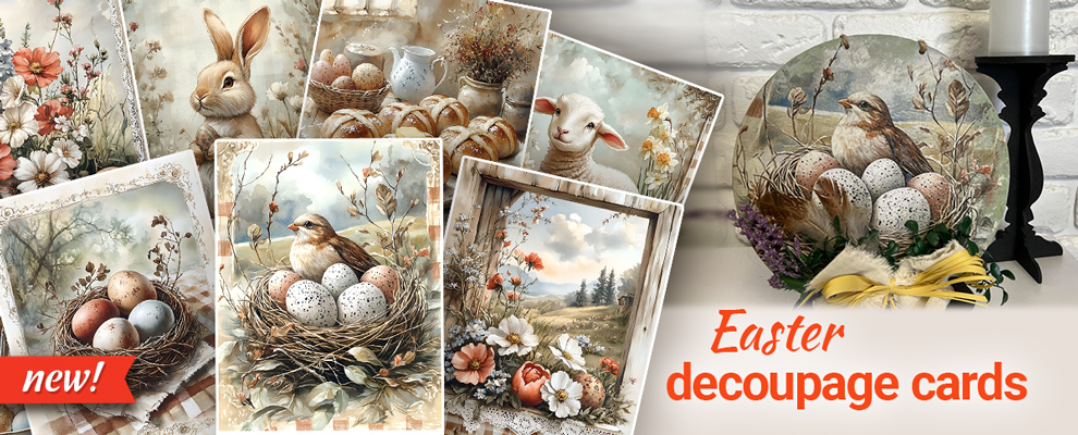 Easter-Spring Decoupage Cards A4 En