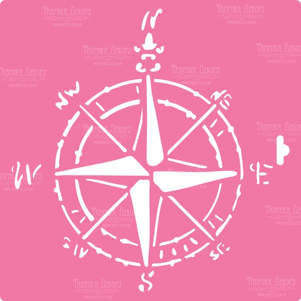 Stencil for decoration XL size (30*30cm), Rose of the Winds #064