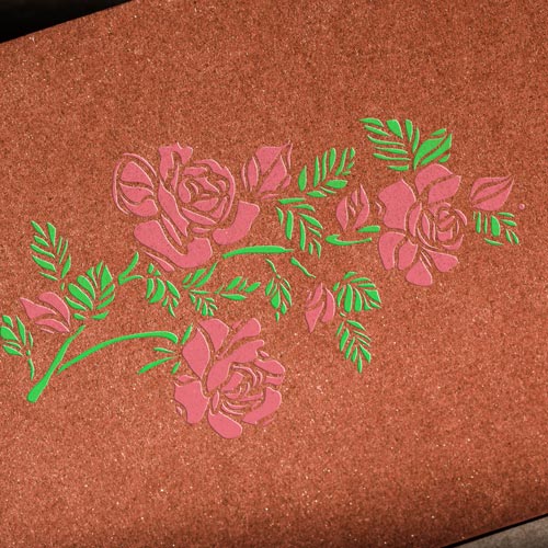 Stencil reusable, 15 cm x 20 cm Rose border, #425 - foto 1