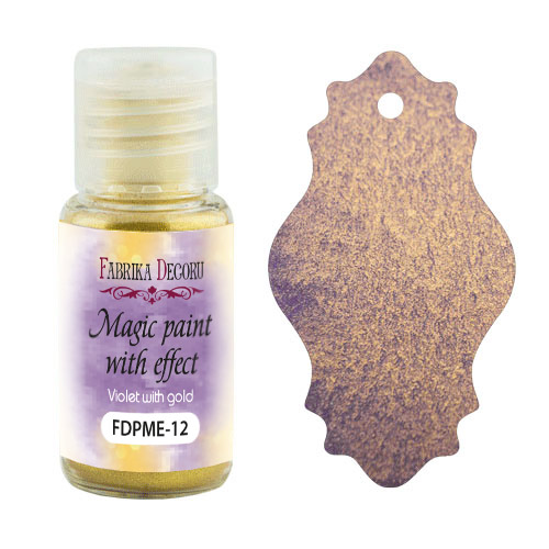 Sucha farba Magic paint z efektem Fiołek ze złotem, 15 ml - Fabrika Decoru