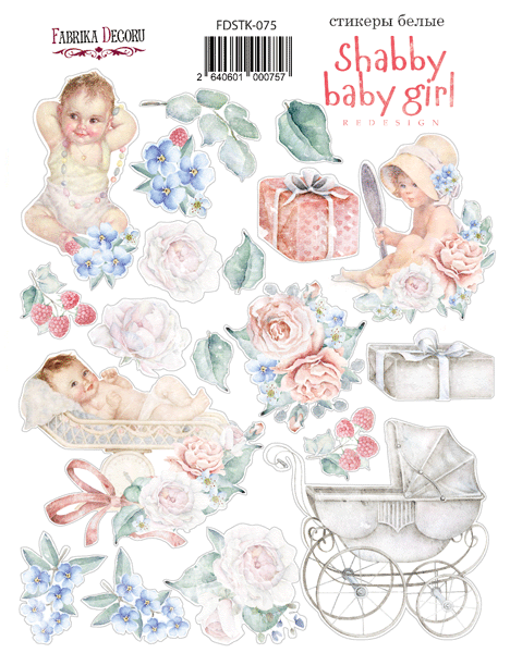 Zestaw naklejek #075,  "Shabby baby girl redesign 1  " - Fabrika Decoru