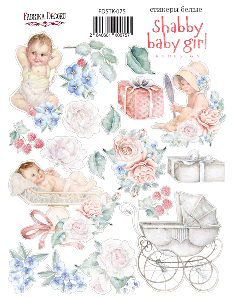 набор наклеек (стикеров) #075, "shabby baby girl redesign 1"