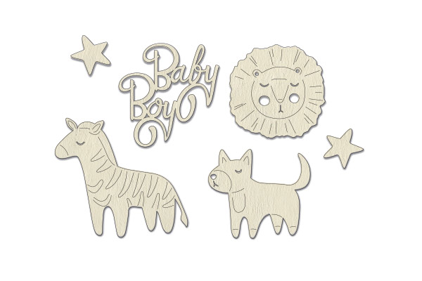 Chipboard embellishments set, Boho Baby #817