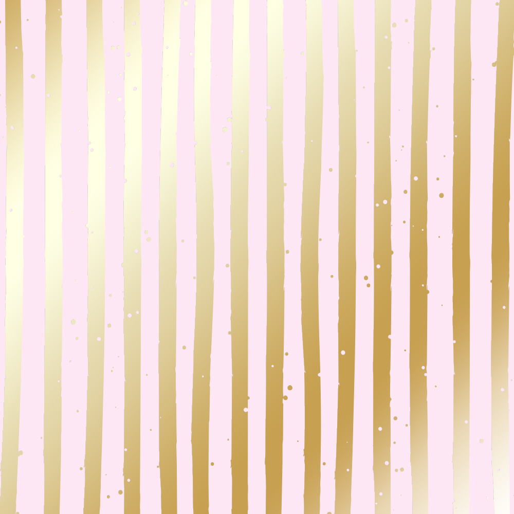 Blatt einseitig bedrucktes Papier mit Goldfolienprägung, Muster Golden Stripes Light Pink, 12"x12" - Fabrika Decoru