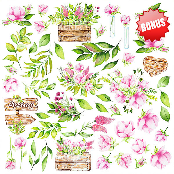 Набор скрапбумаги Spring blossom 30,5x30,5 см 10 листов - Фото 11