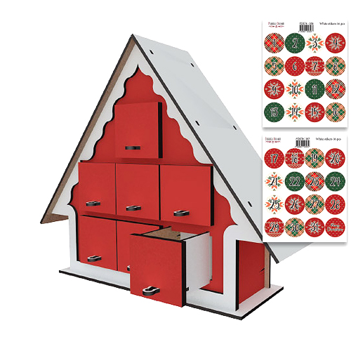 Mini Advent Calendar "Tiny" for 7 days with sticker numbers, DIY kit - foto 5