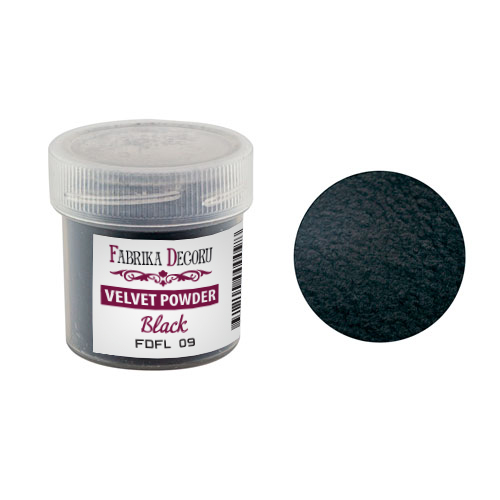 Samtpuder, Farbe schwarz, 20 ml - Fabrika Decoru