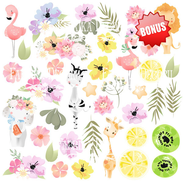 Double-sided scrapbooking paper set Summer holiday 12"x12" 10 sheets - foto 11