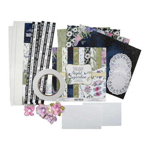 DIY kit for creating 4pcs greeting cards "Night Garden", 10 cm x 15 cm - foto 0
