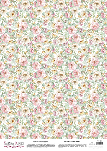 Deco Pergament farbiges Blatt Blooming Bouquet, A3 (11,7" х 16,5") - Fabrika Decoru