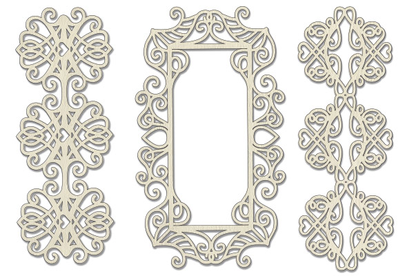 Chipboard embellishments set,  "Frame and border 3" #131