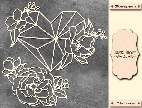 Megaspanplatte "Herz und Blumen" #008 - Fabrika Decoru