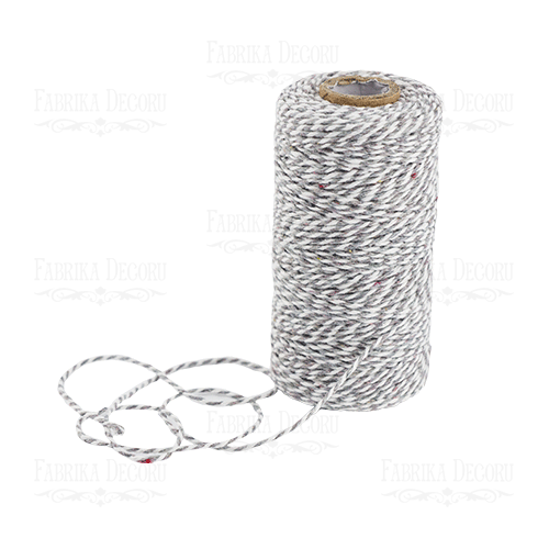 Cotton melange cord. White with gray.