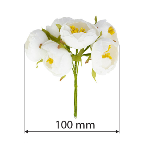 Kwiaty jaśminu maxi, kolor Biały, 6 szt - foto 0  - Fabrika Decoru