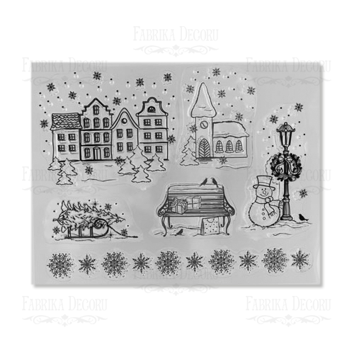 Набор силиконовых штампов №64 &quot;Winter in the city&quot;, 6шт - Fabrika Decoru