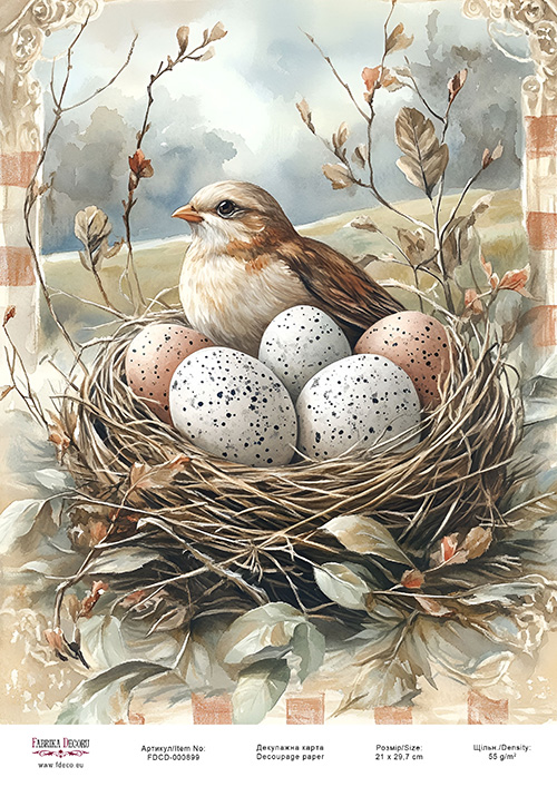 декупажная карта «пасхальные яйца-03» #000899, 21см x 29,7см фабрика декору