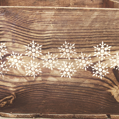 Трафарет многоразовый, 15 см x 20 см, Christmas snowflakes, #458 - Фото 1