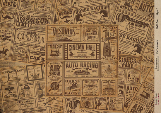 декупажная карта на крафт бумаге 29,7x21см, "scienze antiche", #0072 фабрика декору