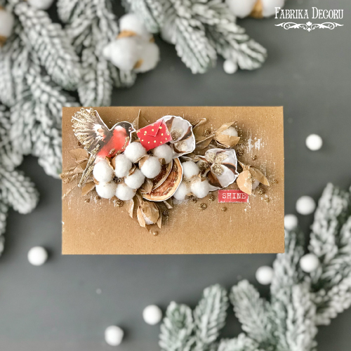 Zestaw DIY do stworzenia 5 kartek okolicznościowych "Sweet Christmas" 10cm x 15cm z tutorialami od Svetlany Kovtun, kraft - foto 7  - Fabrika Decoru