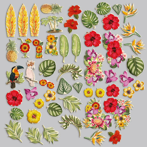 Set of die cuts Botany exotic flowers, 54 pcs - foto 1