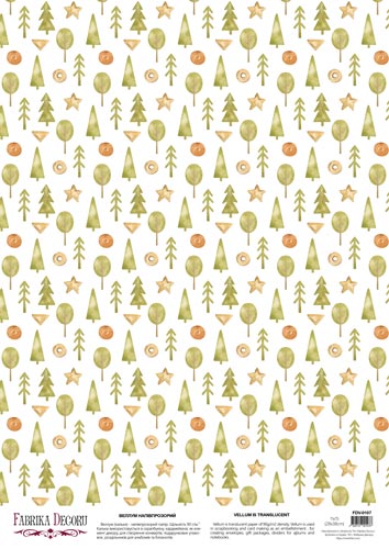 Deco vellum colored sheet Boho Forest, A3 (11,7" х 16,5")