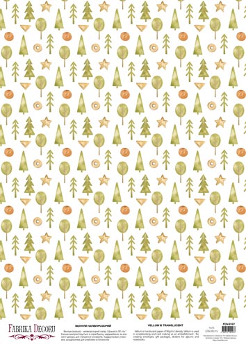 Deco vellum colored sheet Boho Forest, A3 (11,7" х 16,5")