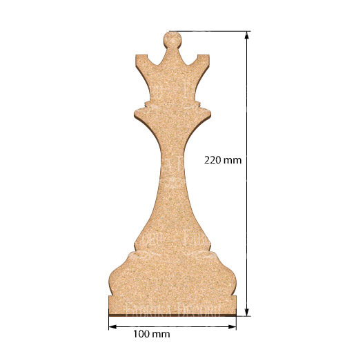  Art board Queen chess piece 10х22 cm - foto 0