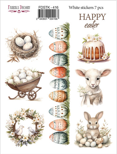 Set of stickers 7 pcs, Happy Easter!, #416