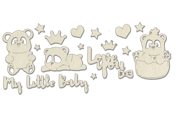 Chipboards set "My little baby girl 1" #107