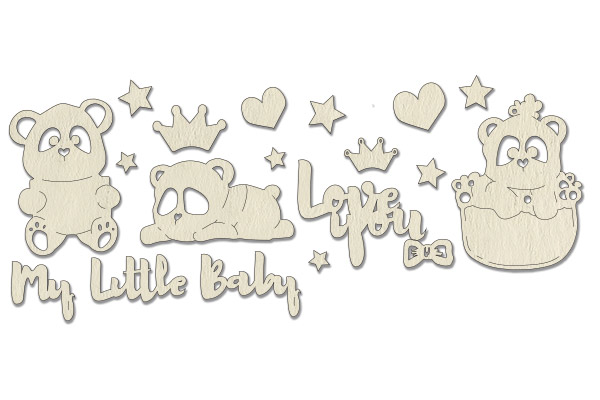 Chipboard embellishments set, "My little baby girl 1" #107