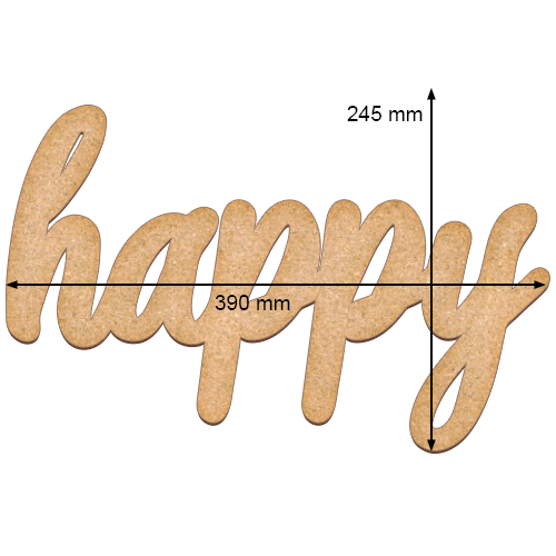 Art board with word "Happy", 39х24,5 cm - foto 0