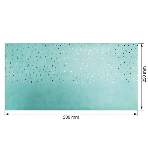 Skóra PU do oprawiania ze złotym tłoczeniem, wzór Golden Drops Mint, 50cm x 25cm  - foto 0  - Fabrika Decoru