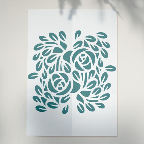 Stencil for crafts 14x14cm "Rose ornament" #039 - foto 1