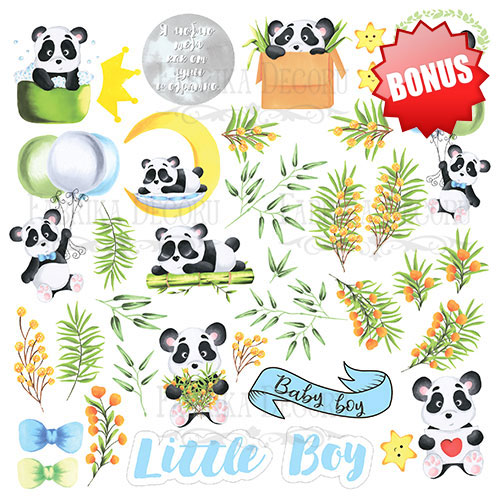 Набор скрапбумаги My little panda boy  20x20 см 10 листов - Фото 11