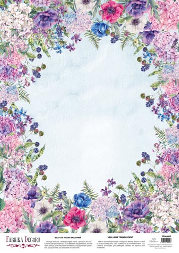 Deco vellum colored sheet Night Garden, A3 (11,7" х 16,5")