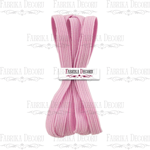Elastyczny płaski sznurek, kolor różowy - Fabrika Decoru