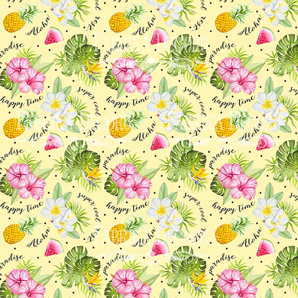 Double-sided scrapbooking paper set  Tropical paradise 8”x8”, 10 sheets - foto 4