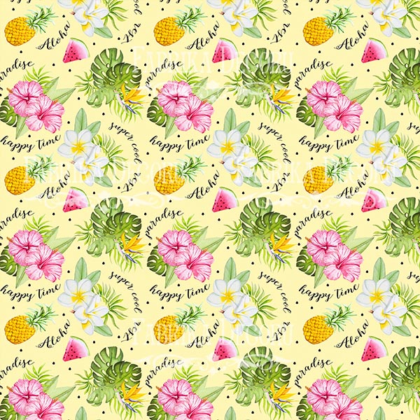 Doppelseitiges Scrapbooking-Papierset Tropical Paradise, 20 cm x 20 cm, 10 Blätter - foto 4  - Fabrika Decoru