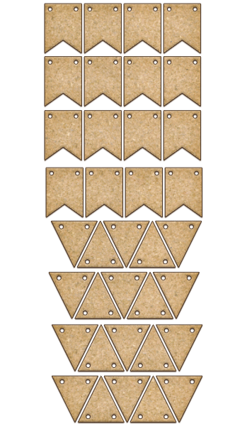 set of mdf ornaments for decoration #147