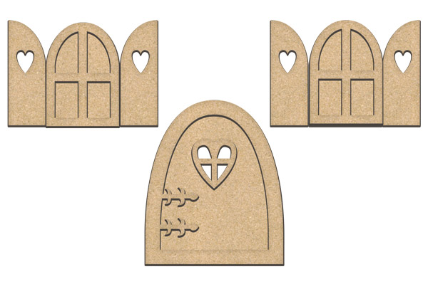 Set of MDF ornaments for decoration #221