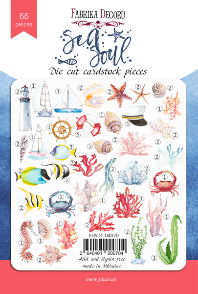 Set of die cuts Sea soul, 66 pcs - foto 0