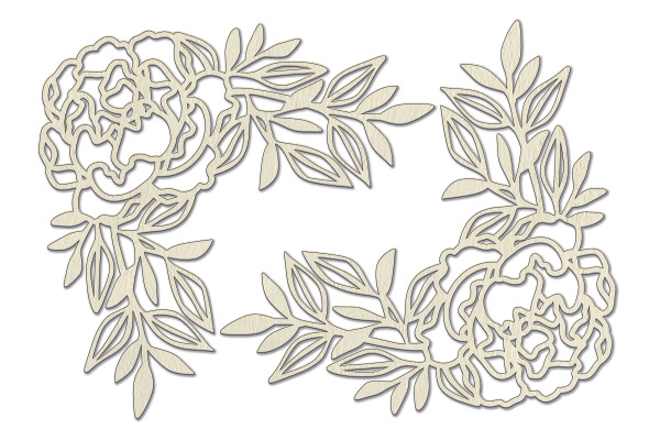 Chipboard embellishments set, Peony Passion #731