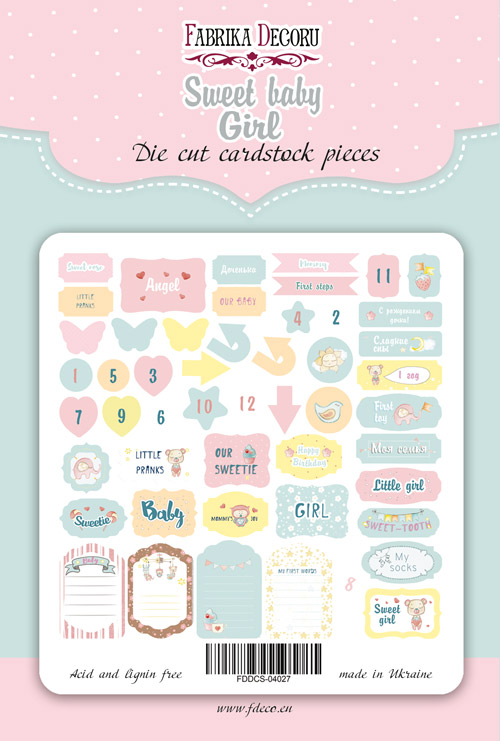 Set of die cuts  Sweet baby girl-1, 50 pcs - foto 0