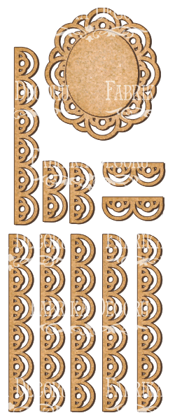 Set of MDF ornaments for decoration #110