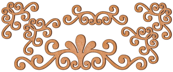 Set of MDF ornaments for decoration #16