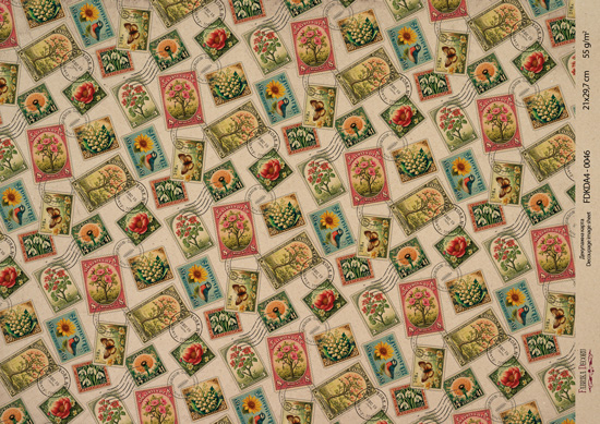 Kraft Decoupage Papier 29,7x21cm, “Botanica Kraft”, #0046 - Fabrika Decoru