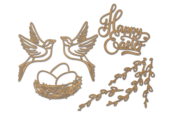 Chipboard embellishments set, Happy Easter #495